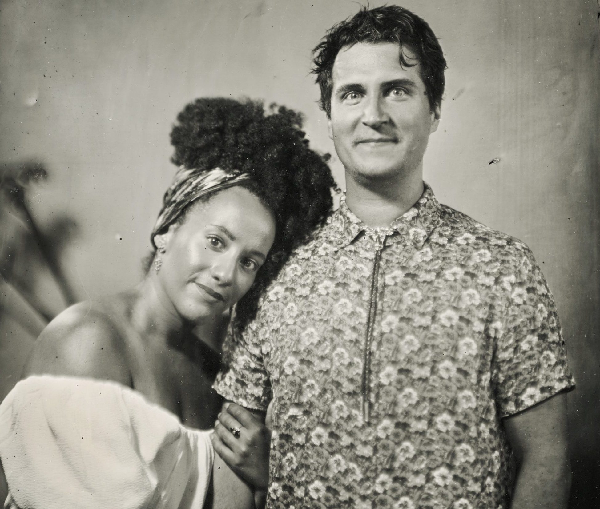 Tintype photograph of a couple